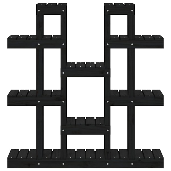 vidaXL Växtställ Svart 104,5x25x109,5 cm massiv furu Svart