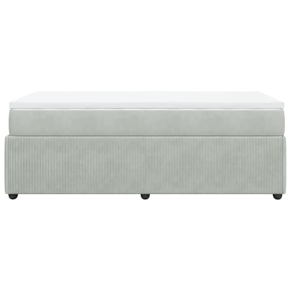vidaXL Ramsäng med madrass ljusgrå 80x200 cm sammet Grå
