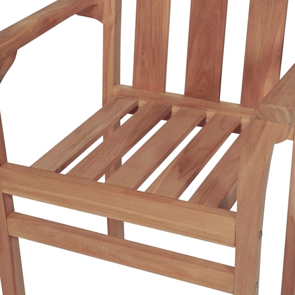 vidaXL Stapelbara trädgårdsstolar med dynor 4 st massiv teak Beige