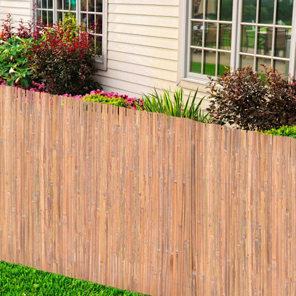 vidaXL Vindskydd 100 x 400 cm bambu Brun