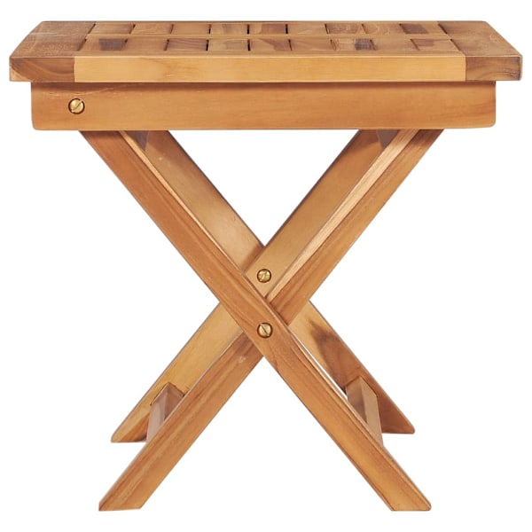 vidaXL Solsäng 2 st med bord och dyna massiv teak Creme
