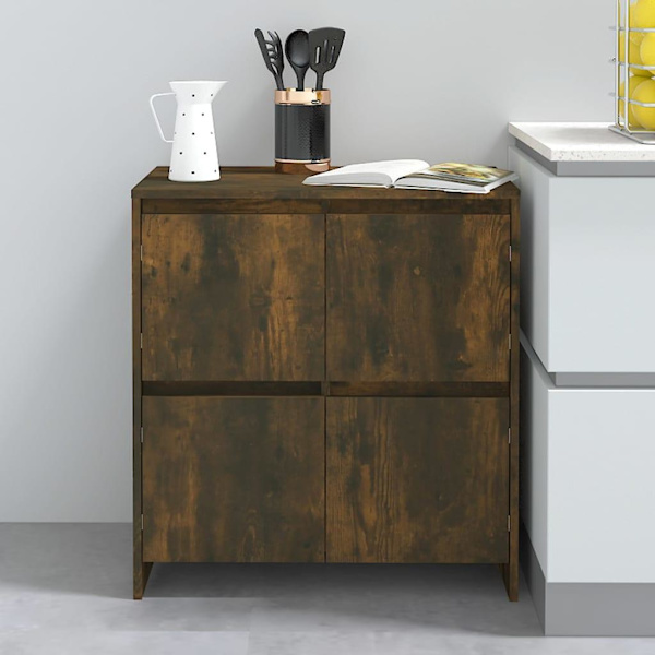 vidaXL Skänkar 2 st rökfärgad ek 70x41x75 cm konstruerat trä Brun