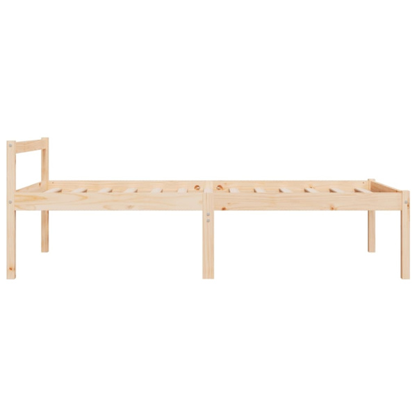 vidaXL Sängram massiv furu 90x200 cm Brun