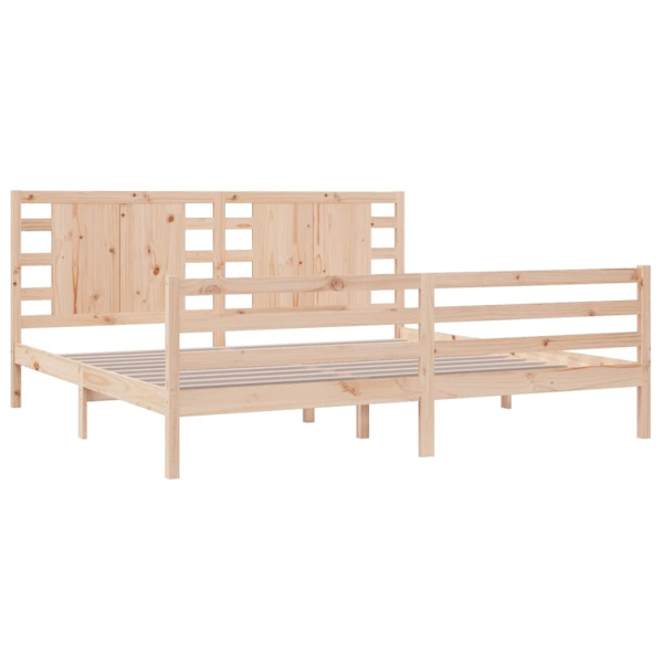 vidaXL Sängram massiv furu 200x200 cm Brun
