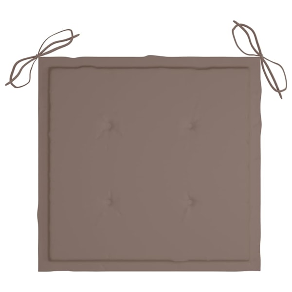 vidaXL Trädgårdsstolar med bord och dynor massivt akaciaträ Taupe