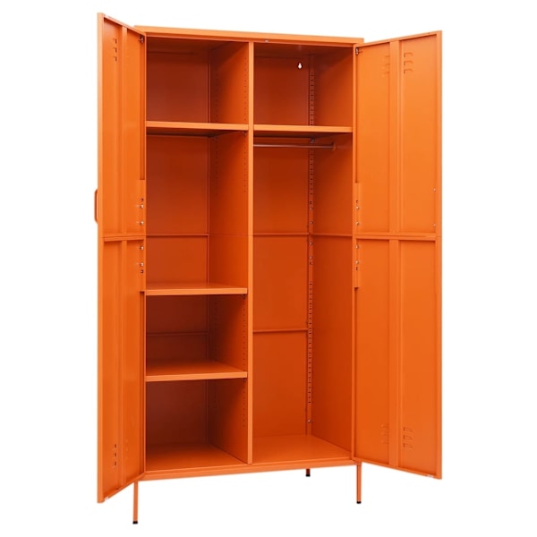 vidaXL Garderob 90x50x180 cm Orange stål Orange