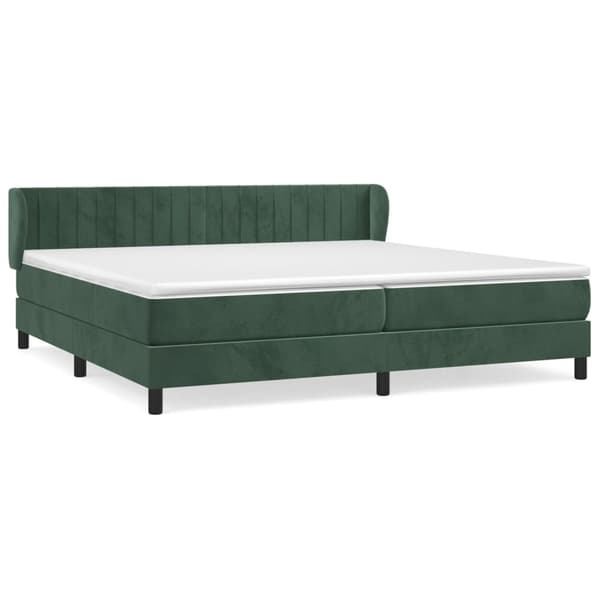 vidaXL Ramsäng med madrass mörkgrön 200x200 cm sammet Grön