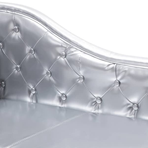 vidaXL Chesterfield divan silver Silver