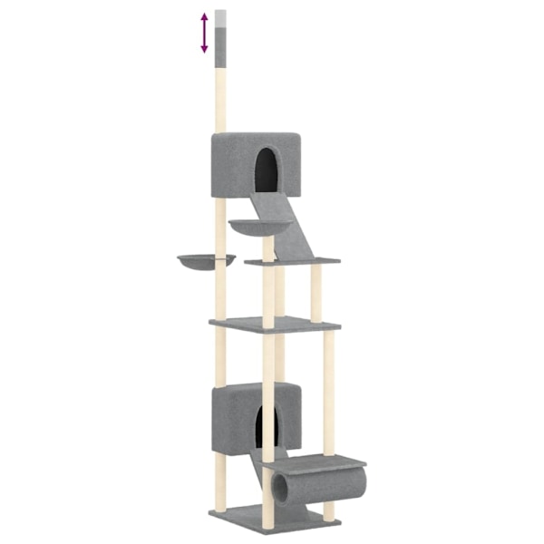 vidaXL Golv-till-tak klösträd ljusgrå 277-303 cm Grå