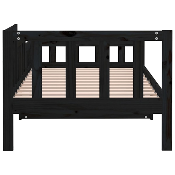 vidaXL Dagbädd svart 90x200 cm massiv furu Svart