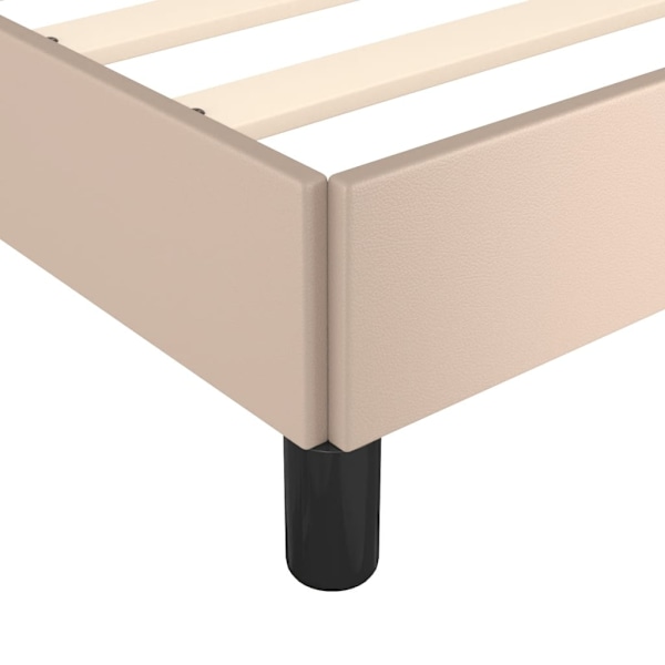 vidaXL Sängram med huvudgavel cappuccino 200x200 cm konstläder Brun