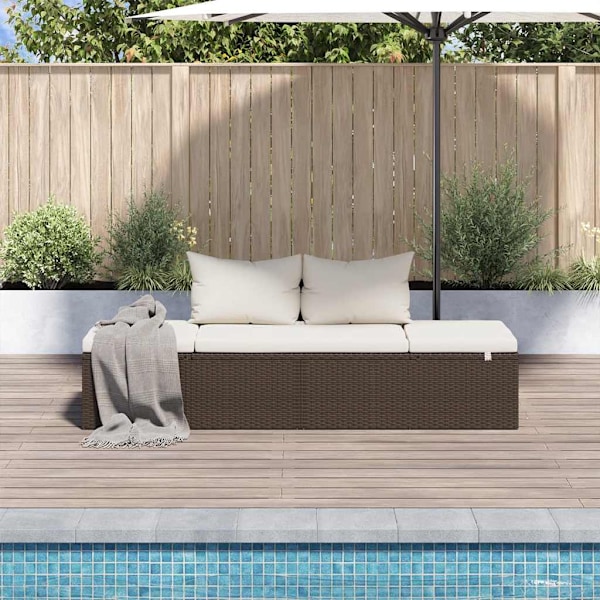 vidaXL Solsäng 195x60 cm konstrotting brun Brun