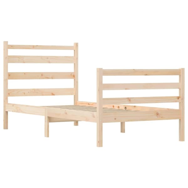 vidaXL Sängram massiv furu 100x200 cm Brun