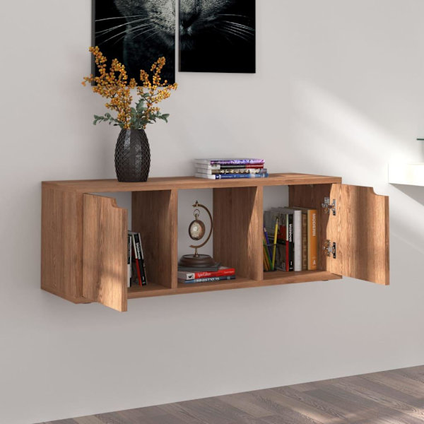 vidaXL TV-bänk brun ek 88,5x27,5x30,5 cm spånskiva Brun