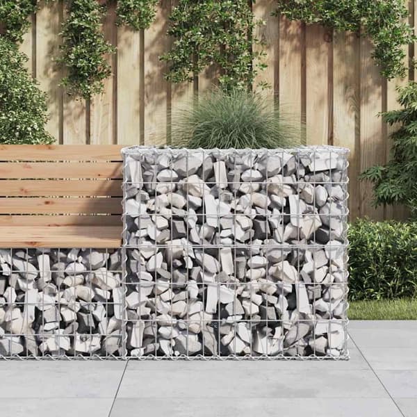 vidaXL Gabionkorg silver 70x70x65 cm galvaniserat järn Silver