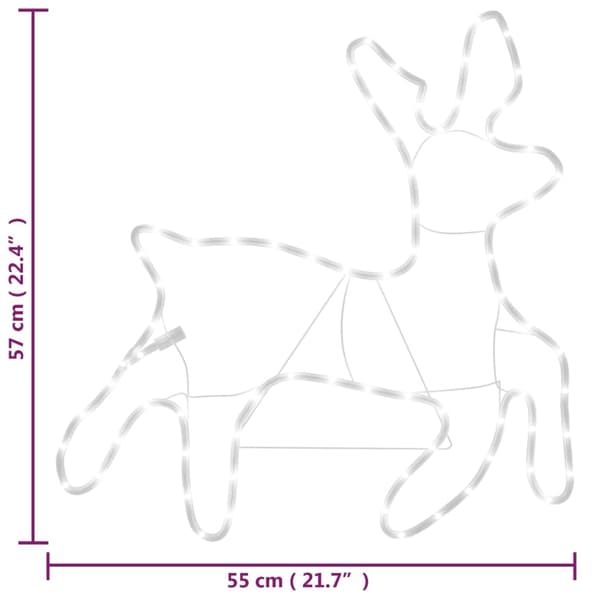 vidaXL Renfigur 2 st ljusslinga med LED varmvit 57x55x4,5 cm