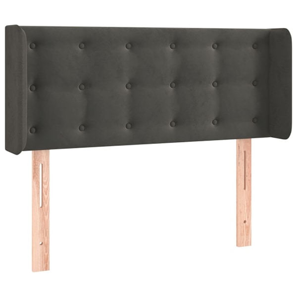 vidaXL Sänggavel LED mörkgrå 103x16x78/88 cm sammet Grå