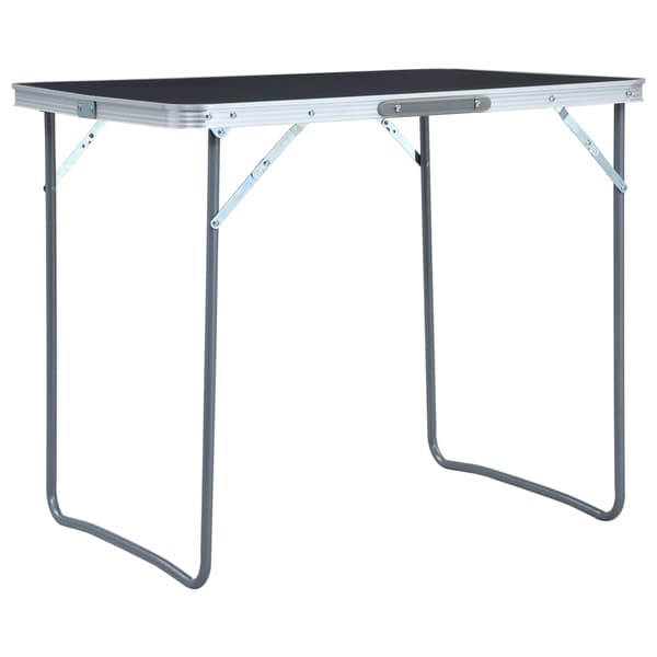 vidaXL Hopfällbart campingbord med metallram 80x60 cm grå grå