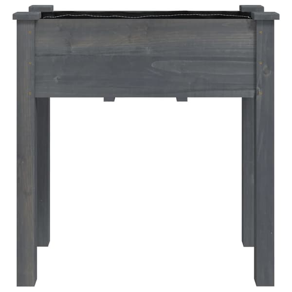 vidaXL Odlingslåda med foder grå 71x37x76 cm massivt granträ Grå