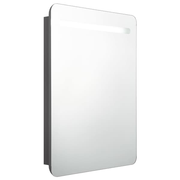 vidaXL Badrumsspegel med skåp LED grå 60x11x80 cm grå