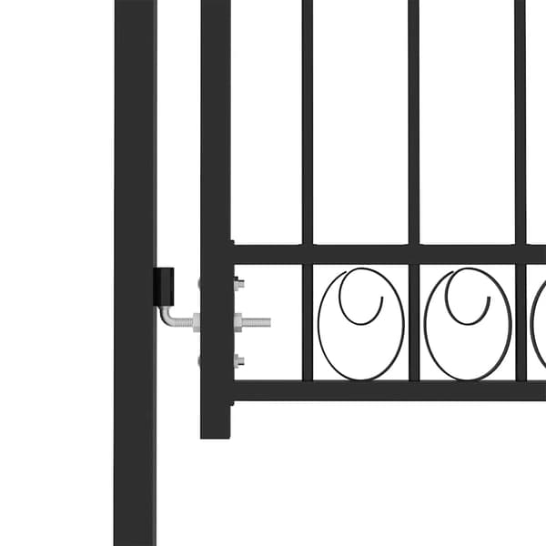 vidaXL Grindar EMMEN 104 x 98,5 cm Låsbar Pulverlackerad stål Black Svart