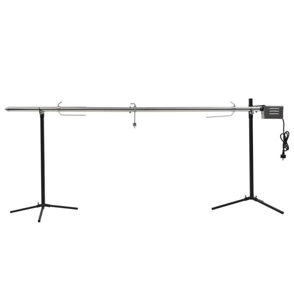 vidaXL Automatisk grill med motor rostfritt stål 207x45x81 cm Silver