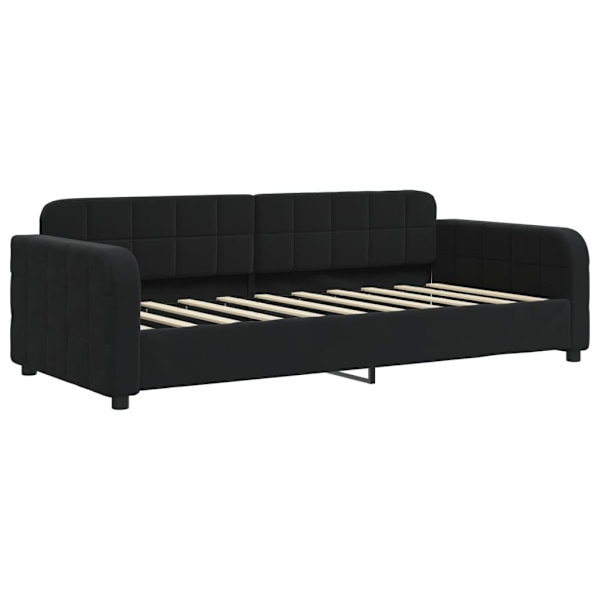 vidaXL Dagbädd utdragbar svart 90x190 cm sammet Svart