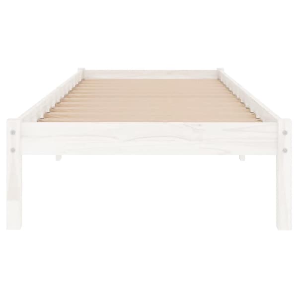 vidaXL Sängram vit massivt trä 75x190 cm Vit