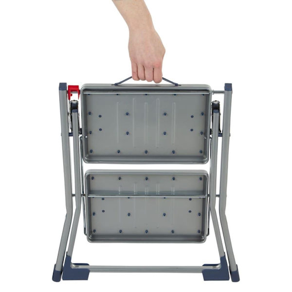 Escalo Hopfällbar stegpall 150 kg metall grå och blå Flerfärgsdesign