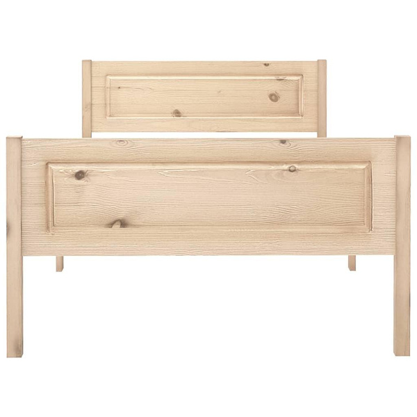 vidaXL Sängram massiv furu 100x200 cm Brun