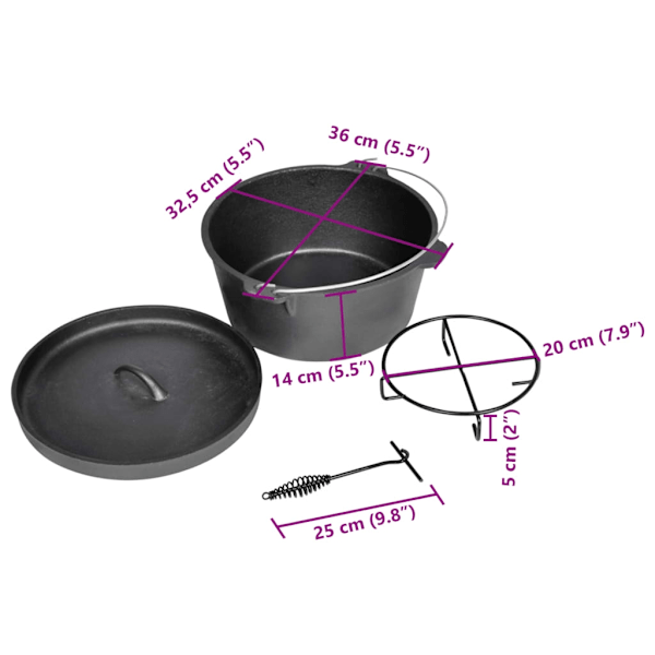 vidaXL Gryta utomhusbruk Ø 30 cm Svart