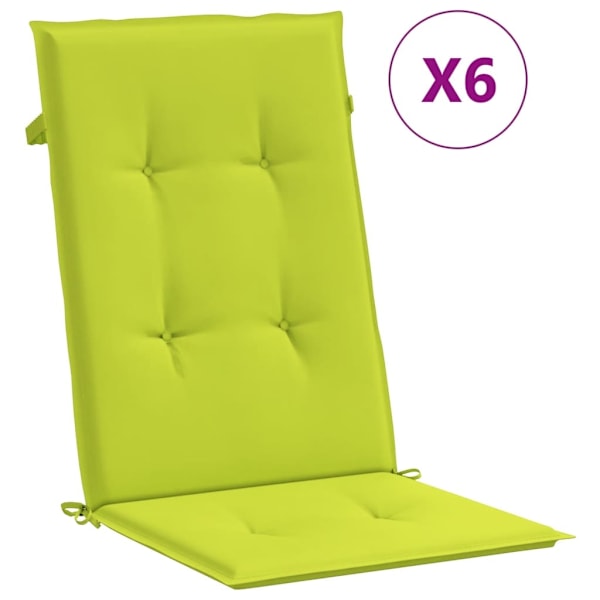 vidaXL Stolsdynor 6 st ljusgrön 120x50x3 cm tyg Grön