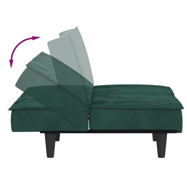 vidaXL Bäddsoffa mörkgrön sammet Grön