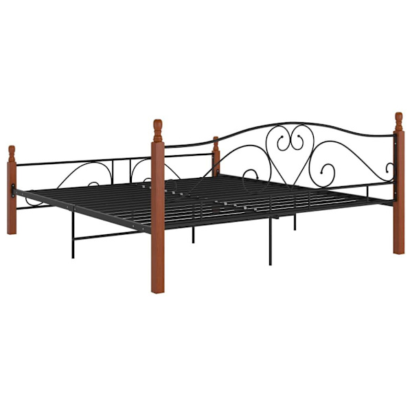 vidaXL Sängram svart metall 200x200 cm Svart