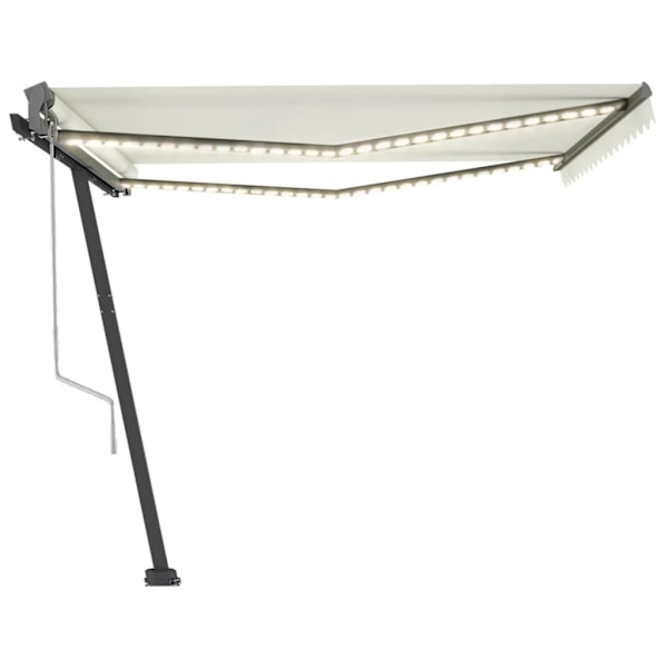 vidaXL Automatisk markis med vindsensor & LED 400x300 cm gräddvit Creme
