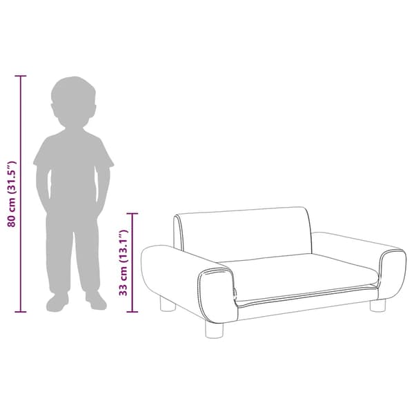 vidaXL Barnsoffa brun 70x45x33 cm sammet Brun