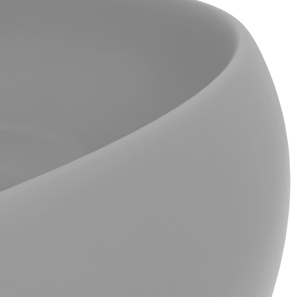 vidaXL Lyxigt runt handfat matt ljusgrå 40x15 cm keramik grå