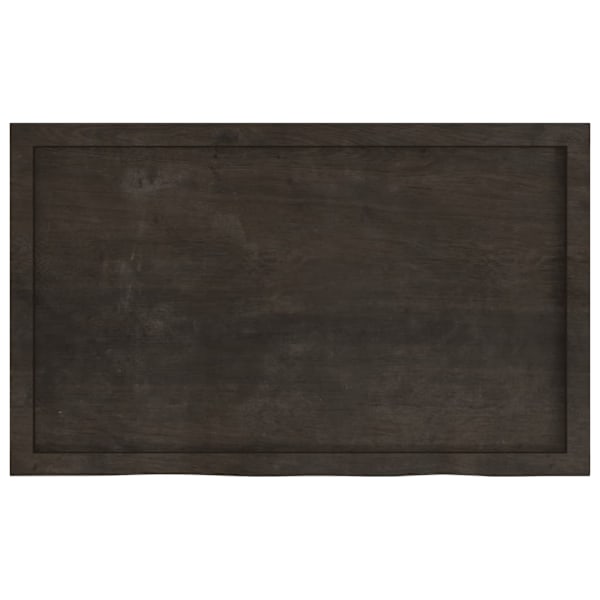 vidaXL Bordsskiva mörkbrun 100x60x(2-6) cm behandlad massiv ek Brun