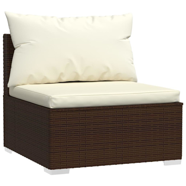 vidaXL Loungegrupp med dynor 8 delar konstrotting brun Brun