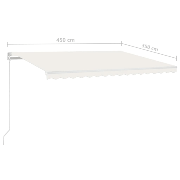vidaXL Markis manuellt infällbar 450x350 cm gräddvit Creme