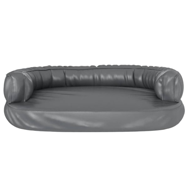 vidaXL Ergonomisk hundbädd grå 75x53 cm konstläder Grå