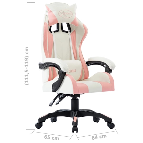 vidaXL Racingstol rosa konstläder Rosa