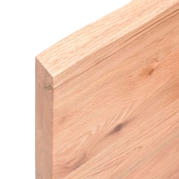 vidaXL Bänkskiva badrum ljusbrun 200x40x(2-4) cm behandlat massivt trä Brun