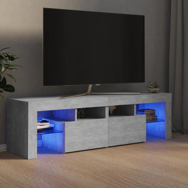 vidaXL Tv-bänk med LED-belysning betonggrå 140x36,5x40 cm grå