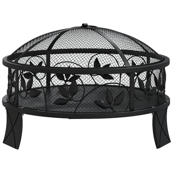 vidaXL Eldstad med eldgaffel 50 cm XXL stål Svart