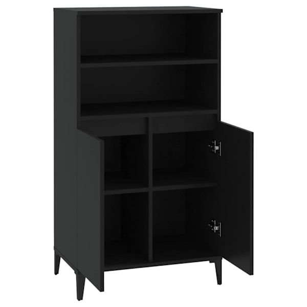 vidaXL Högskåp svart 60x36x110 cm konstruerat trä Svart