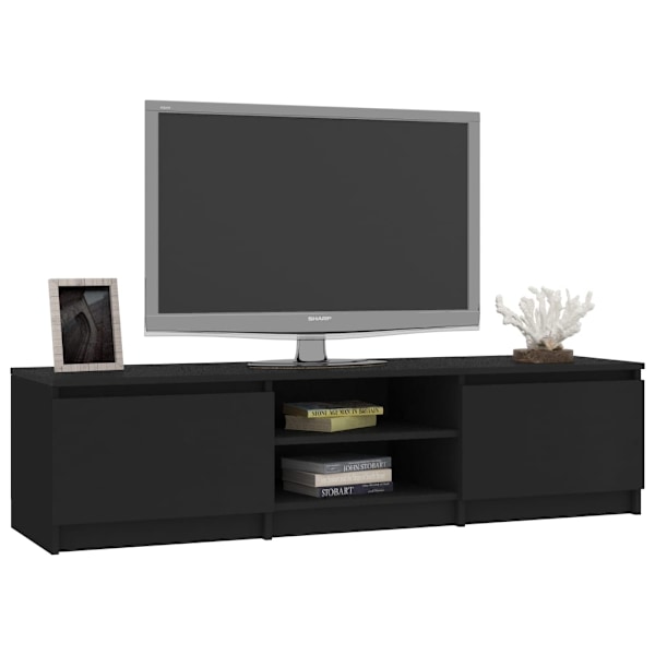 vidaXL Tv-bänk svart 140x40x35,5 cm konstruerat trä Svart
