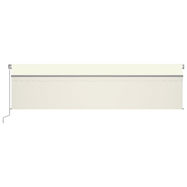 vidaXL Automatisk markis med rullgardin vindsensor LED 6x3 m gräddvit Creme