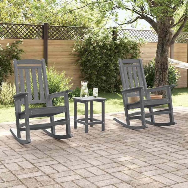 vidaXL Gungstol 2 pcs Ljusgrå 92 x 70 x 108 cm polyeten Ljusgrå