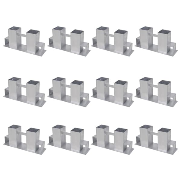 vidaXL Vedstaplingsstöd 12 st stål silver Silver